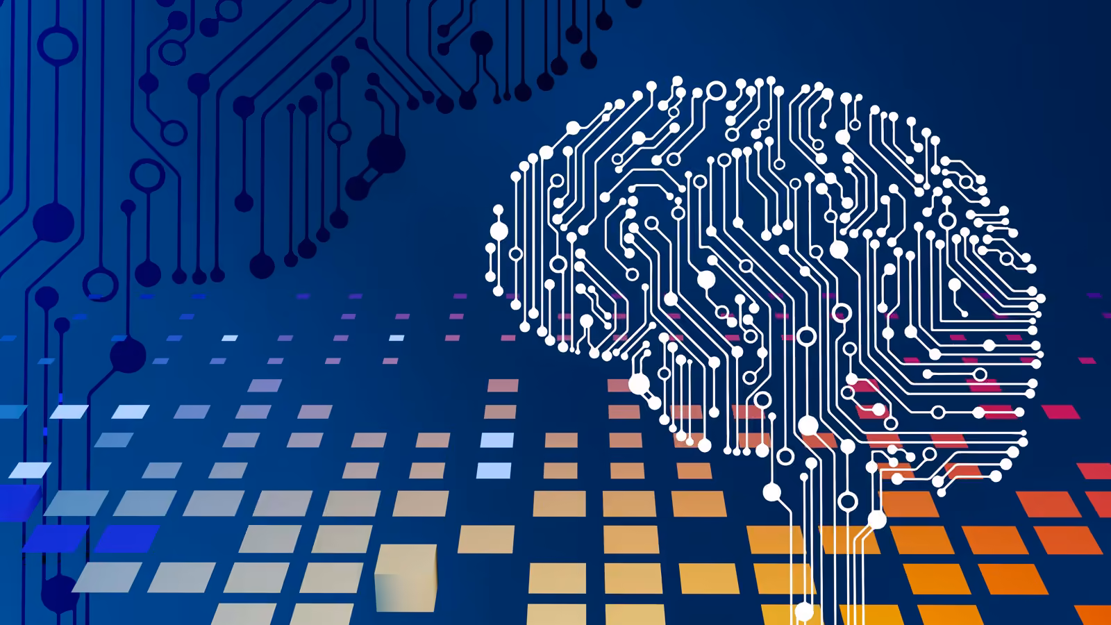 A circuit-board brain illustration — AI engineered for the device, not the server.